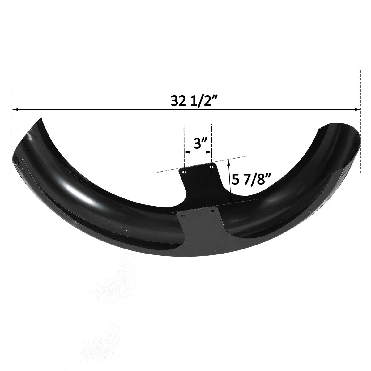 26" Painted Black Front Fender for Harley Custom Bagger Touring