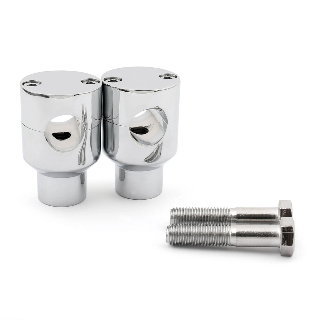 Handle Bar Riser Mounting Clamps for Motorcycle Bike 7/8" Chrome