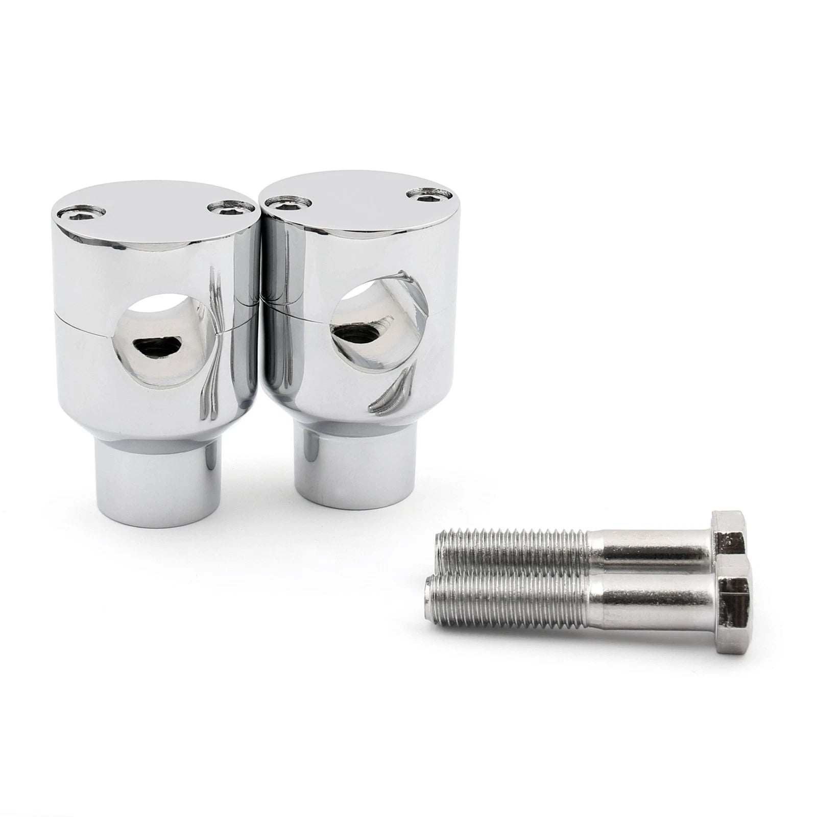 Handle Bar Riser Mounting Clamps for Motorcycle Bike 7/8" Chrome