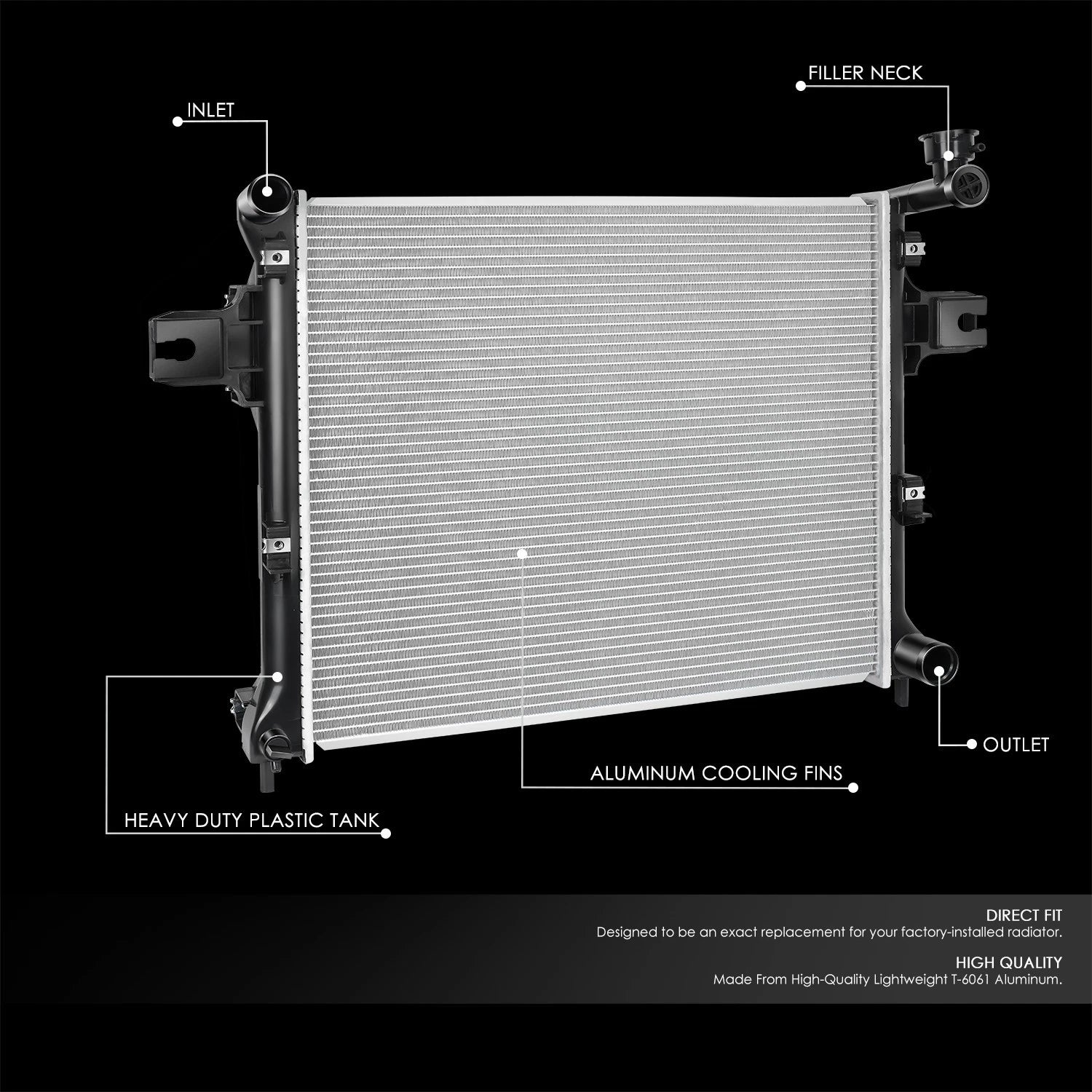 Aluminum Core Radiator for Jeep Grand Cherokee/Commander (2005–2010) DPI 2839