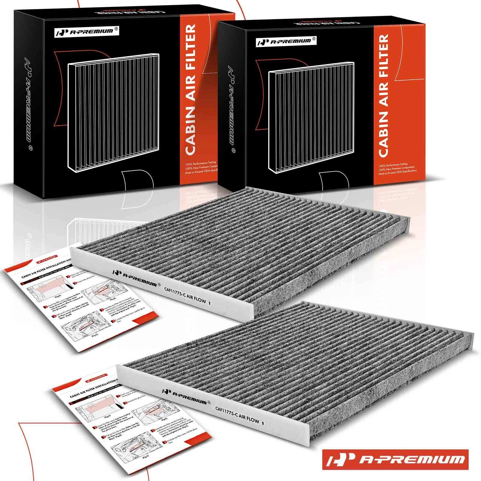 2X Activated Carbon Cabin Air Filter for Ford Edge Lincoln Continental (2015–2023)