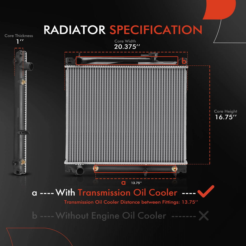Radiator with Transmission Oil Cooler for Suzuki Grand Vitara (1999–2001)
