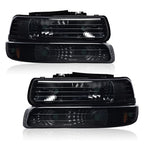 Smoke Black Headlight Lamps for Chevy Silverado, Suburban (1999–2006)