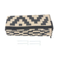 Outdoor Plastic Straw Rug for Camping (10x14 ft) Black & Beige