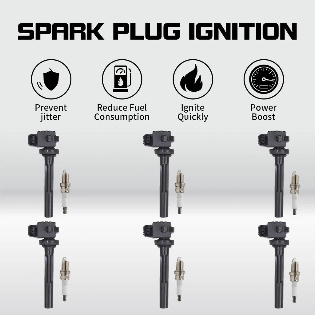 6 Ignition Coils + Spark Plugs for Acura Honda Passport Isuzu Rodeo (1996–2002)