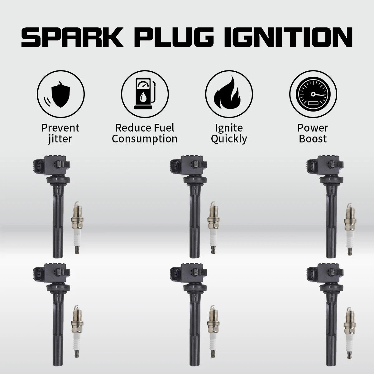 6 Ignition Coils + Spark Plugs for Acura Honda Passport Isuzu Rodeo (1996–2002)