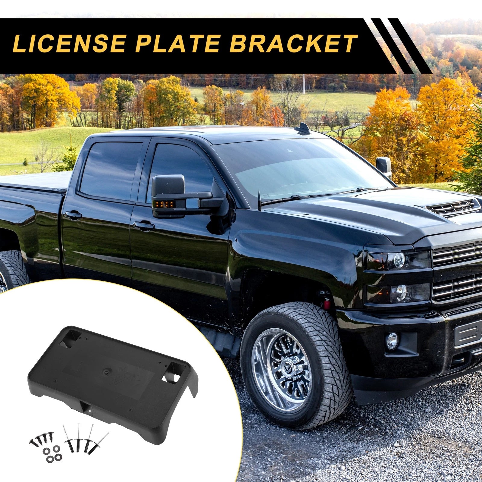 License Plate Bracket Holder for Chevrolet Silverado 1500 (2016–2018) Set of 1