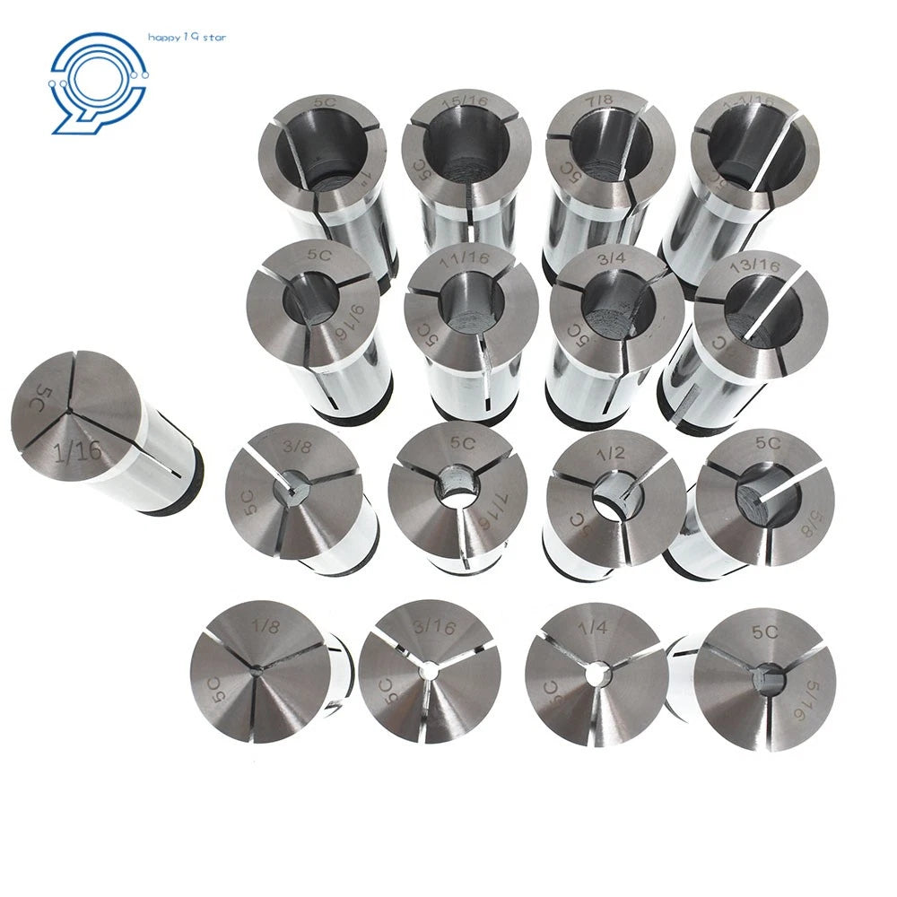 17-Pack 1-1/16" Round Collet Set for Precision Machining