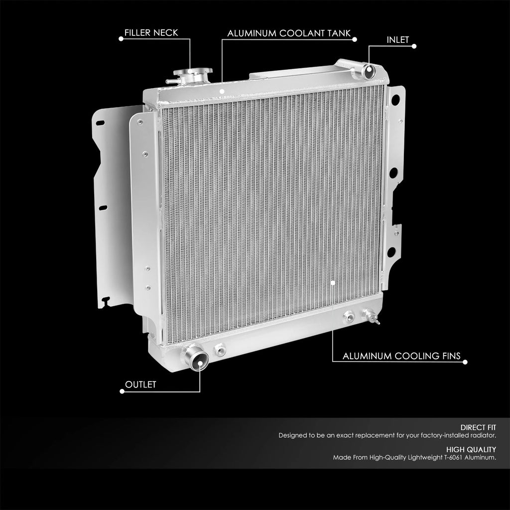 Full Aluminum 3-Row Racing Radiator for Wrangler YJ/TJ (1987–2006)
