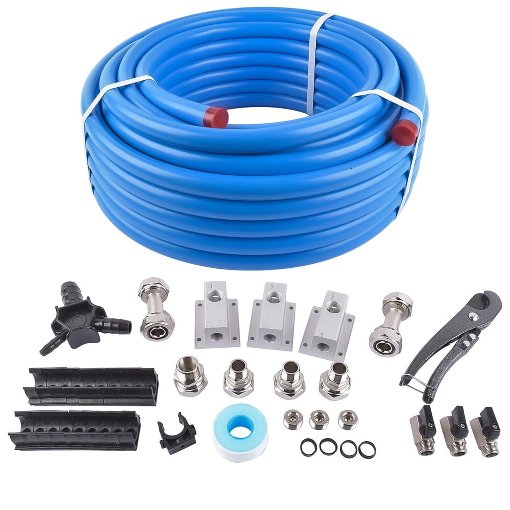 Compressed Air Line System Master Kit for 3/4" Tubing (100 Feet, 3 Outlets)