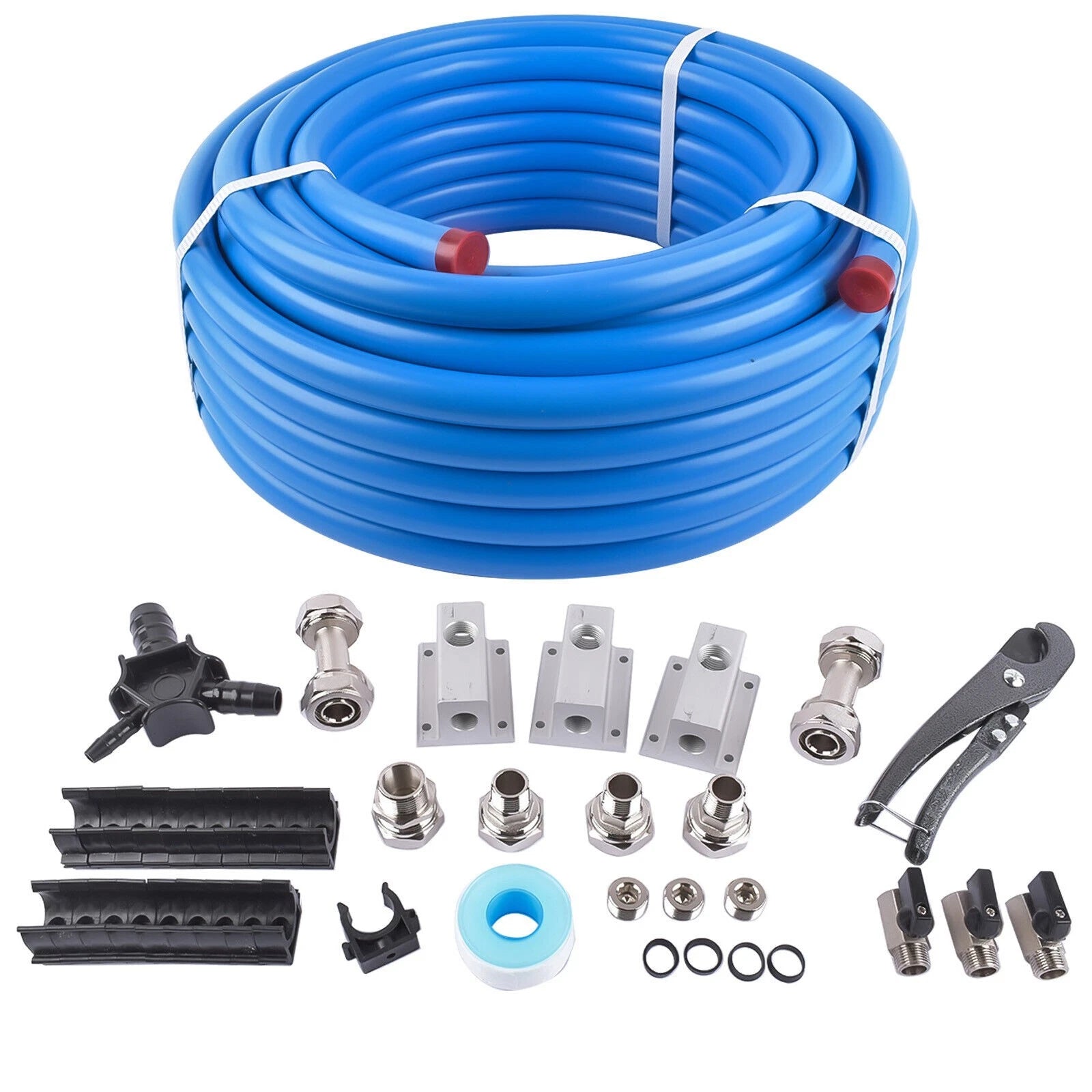 Compressed Air Line System Master Kit for 3/4" Tubing (100 Feet, 3 Outlets)