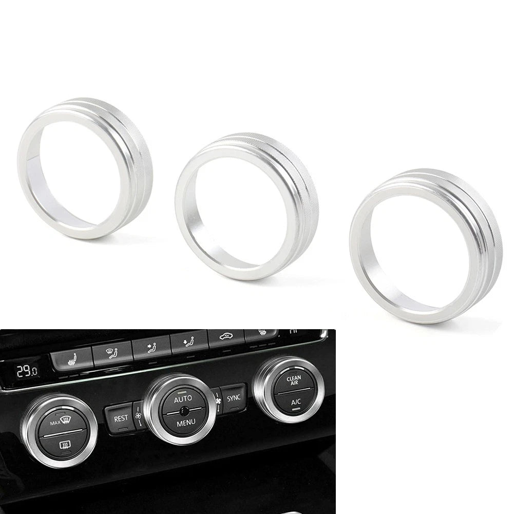 AC Climate Control Ring Knob Cover for VW Golf Jetta Tiguan Passat Atlas (2010–2023)
