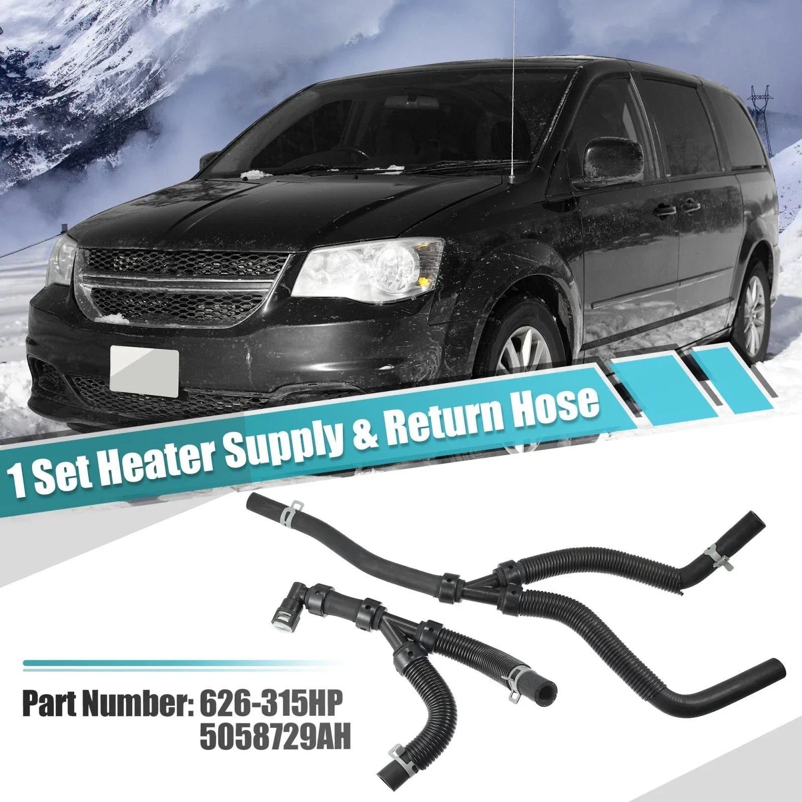 Heater Supply Return Hose for Chrysler Dodge Ram (2002-2023)
