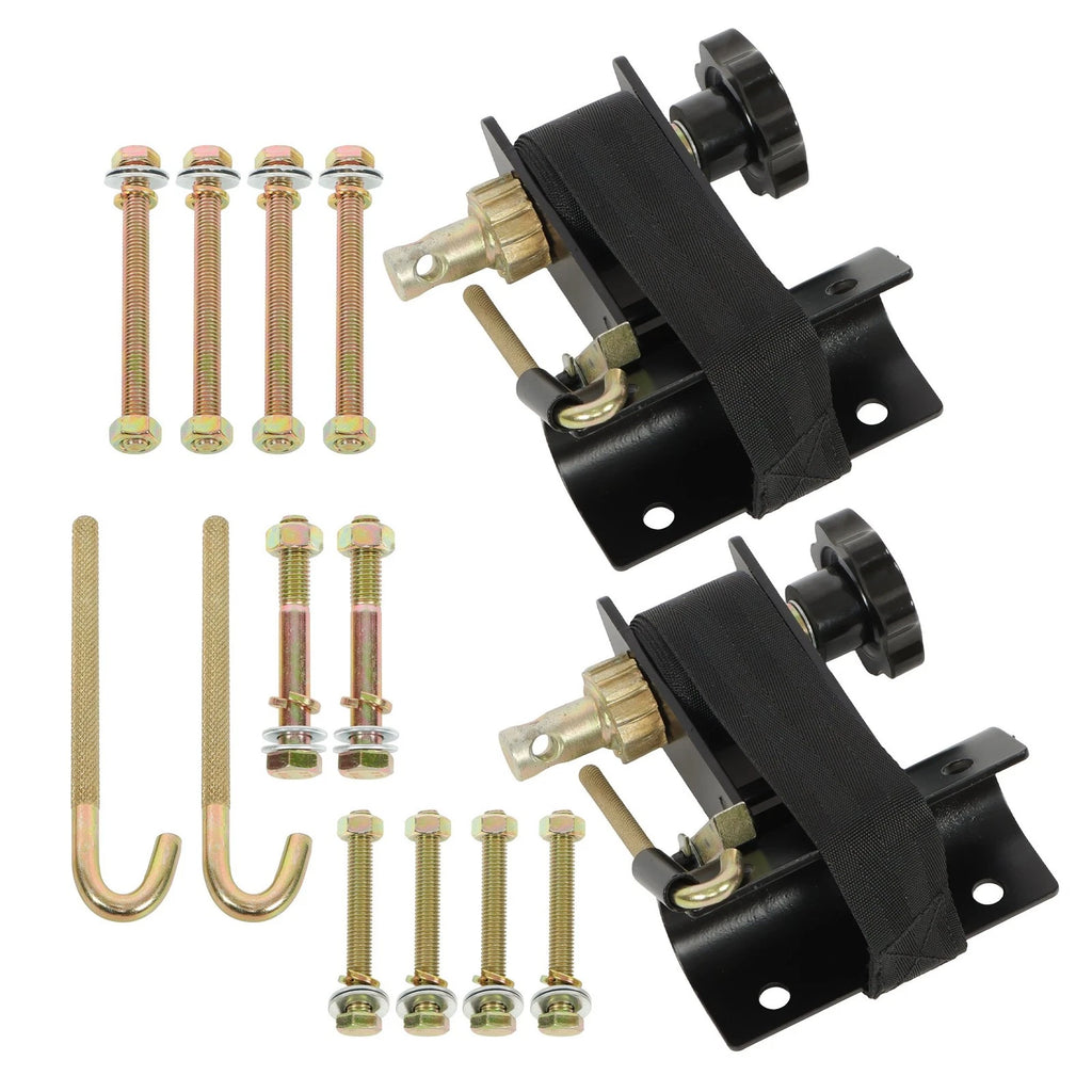 Set of 2 Ladder Rack Ratchet Tie-Down Straps for Square Tube (1.4")