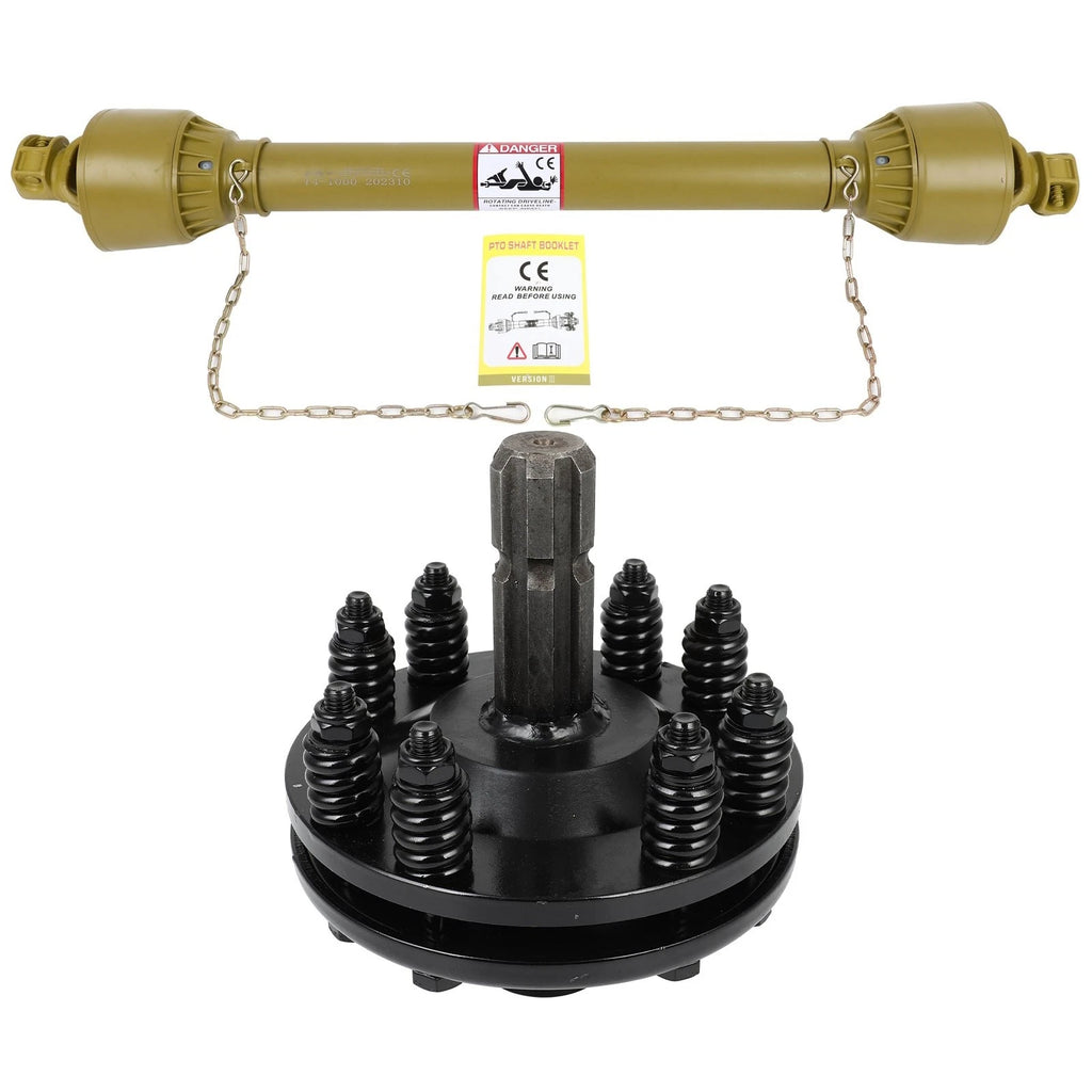 PTO Drive Shaft + Clutch for Universal Tractor (1-3/8" x 6 Spline, 39"-55")