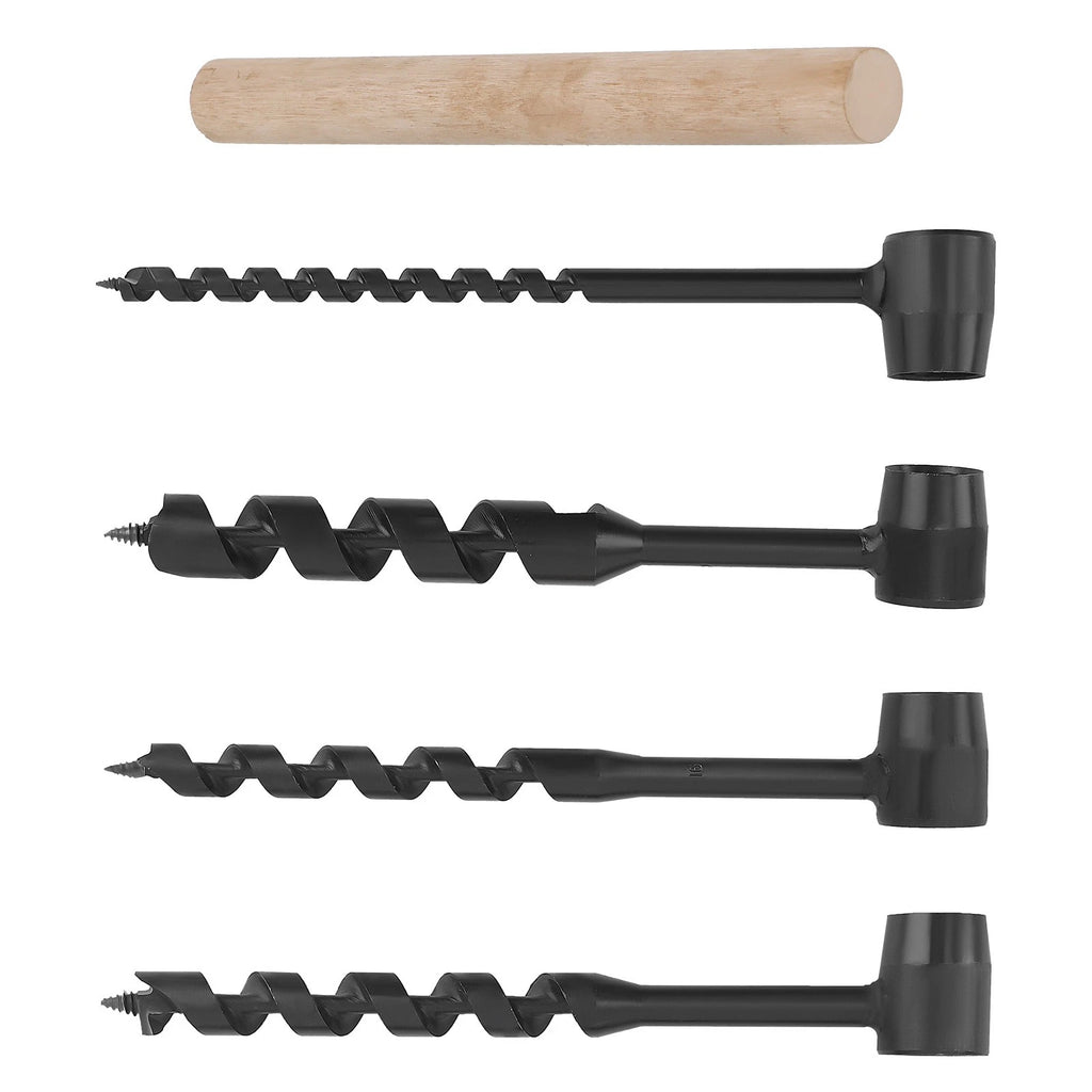 Set of 4 Hand Auger Wood Drill Bits for DIY Projects