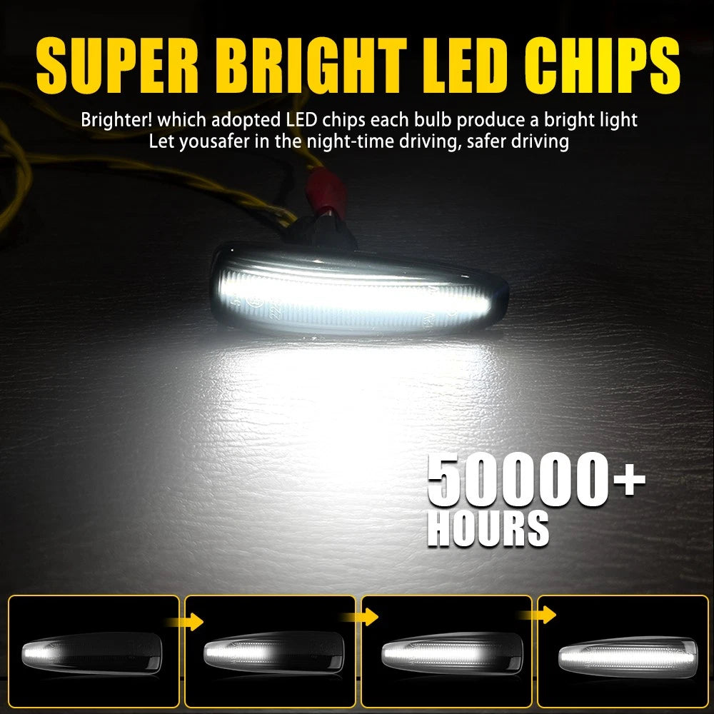 2X Smoke Bumper Side Marker Lights for Mitsubishi Lancer (2008-2017)
