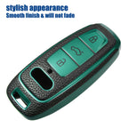 TPU 3 Button Keyless Remote Cover for Audi A6 (2012–2018) Black Green