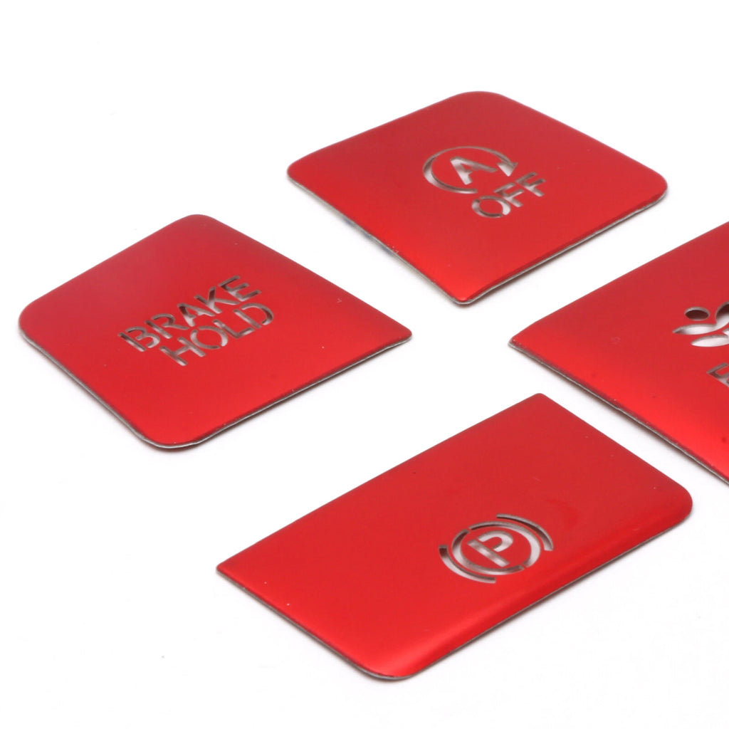 Red Aluminum Inner Parking Brake Hold Button Switch Panel Cover for Civic (2016-2021)