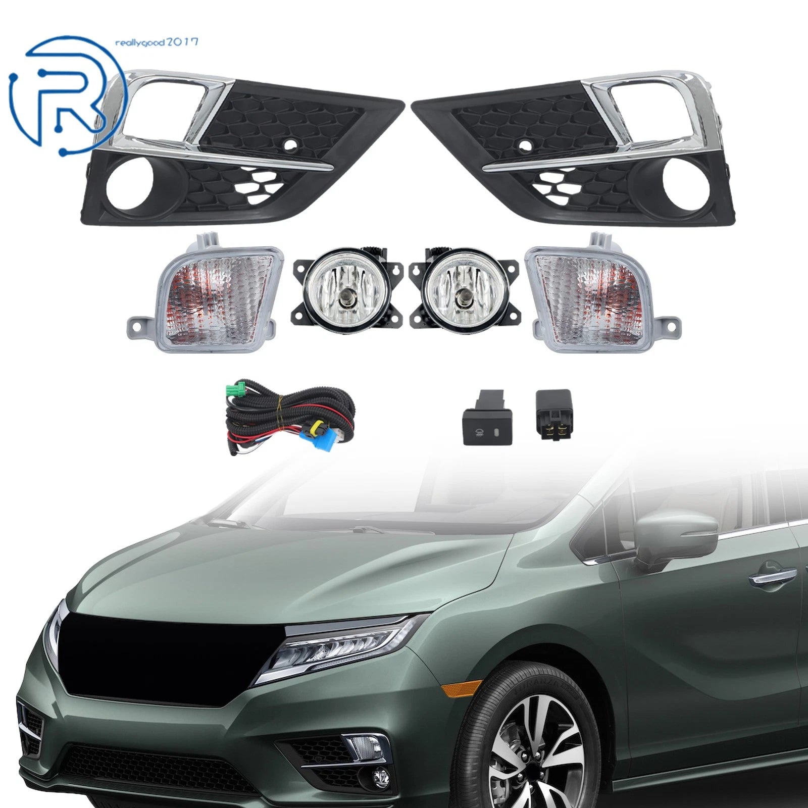 Pair Front Fog Lights for Honda Odyssey (2018–2020)
