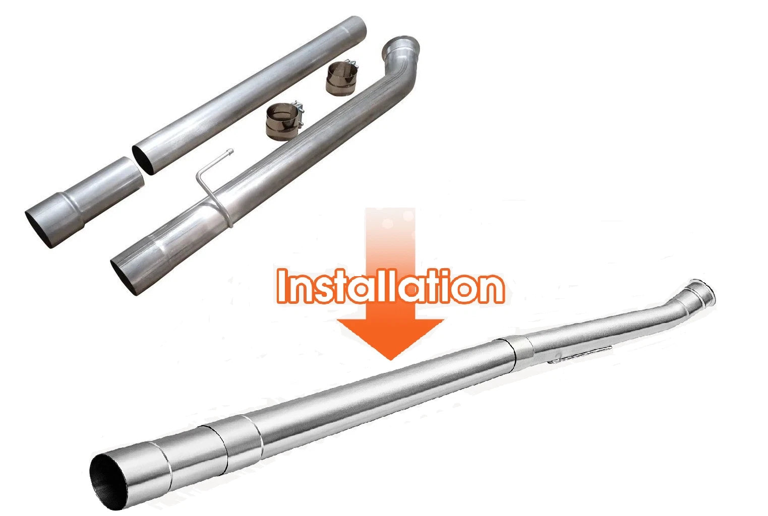 4" Diesel Turbo Exhaust Pipe for Dodge RAM 2500 3500 (2019–2024) CUMMINS 6.7L L6