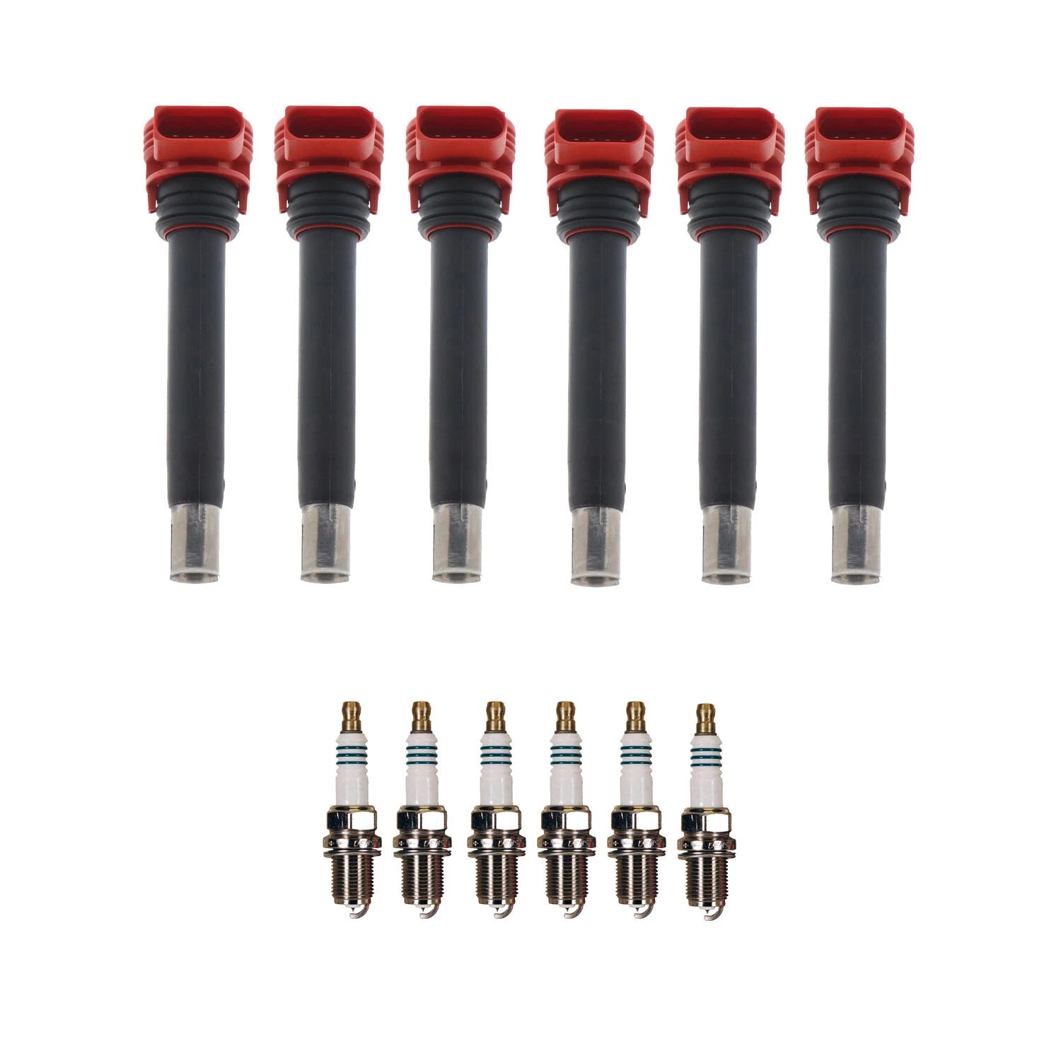 Set of 6 Ignition Coils & Spark Plugs for Audi Q7 S4 Touareg V6 (2007–2018)