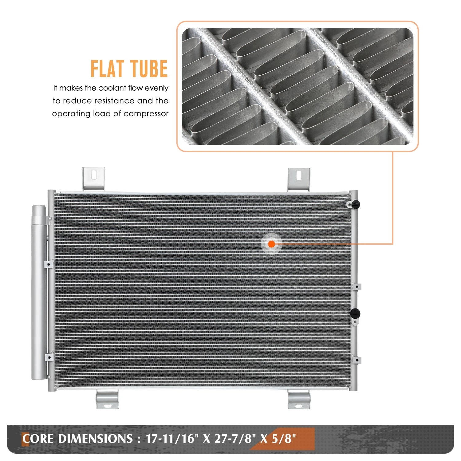 A/C Condenser for Toyota Highlander (2008–2013) Aluminum Core