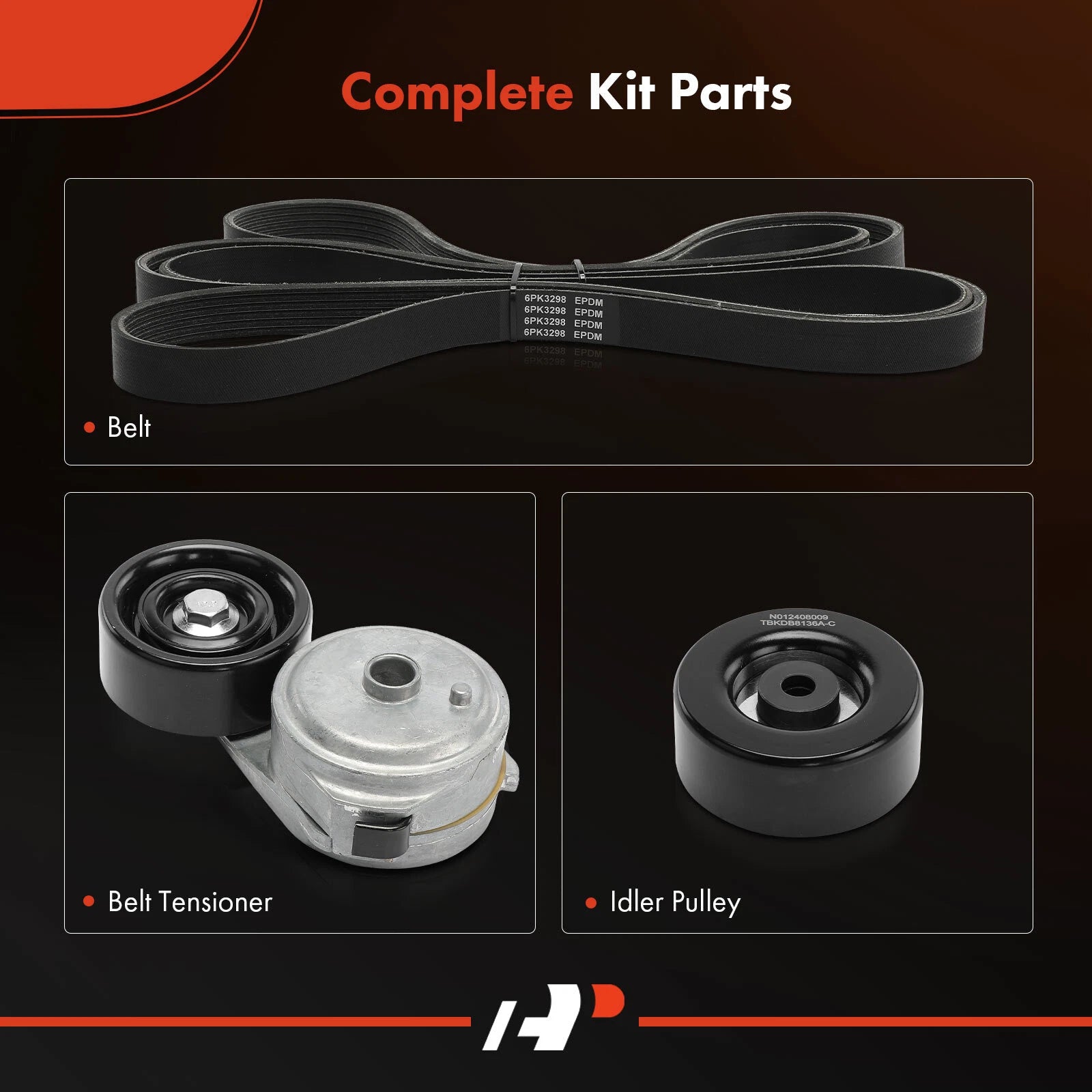 3X Serpentine Belt Drive Component Kit for Chevrolet Silverado (2001)