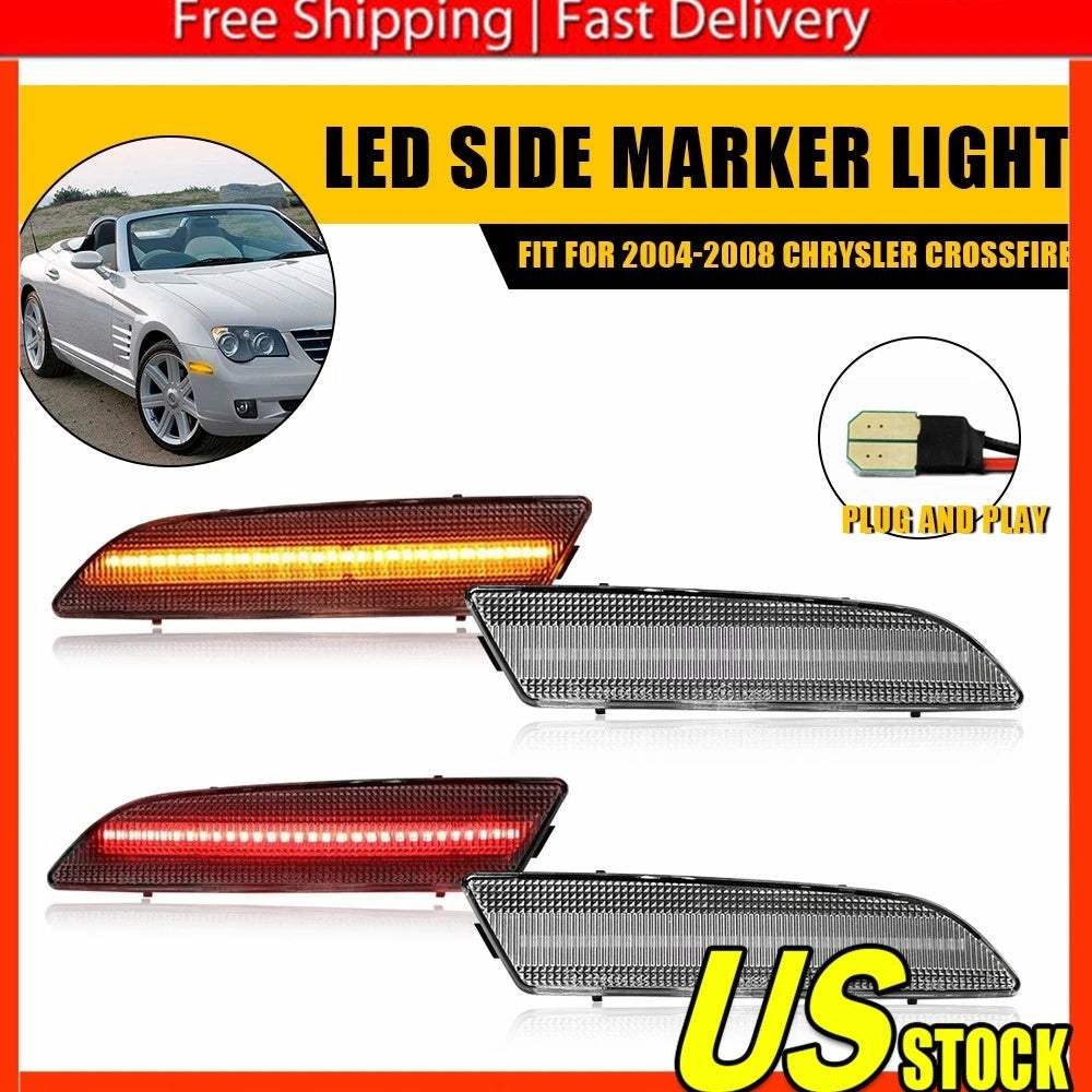 Set of 4 LED Signal Side Marker Lights for Chrysler Crossfire (2004â2008)
