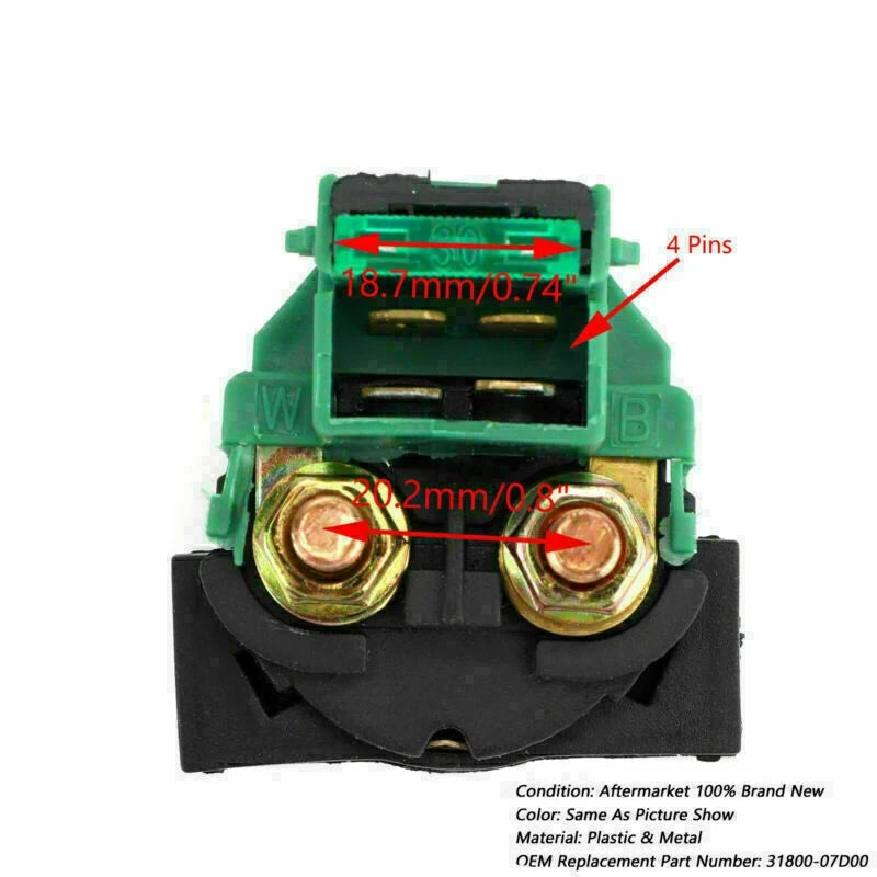 Starter Solenoid Relay for Kawasaki Bayou 220 KLF220 (1988–2002)