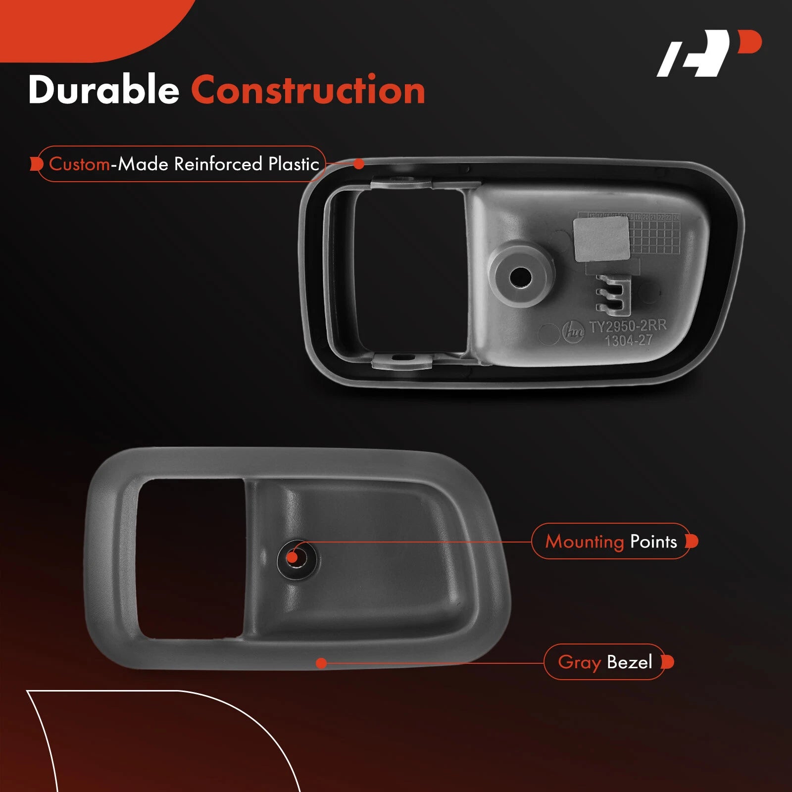 Rear Right Gray Charcoal Interior Door Handle for Toyota Tundra (2000–2006)