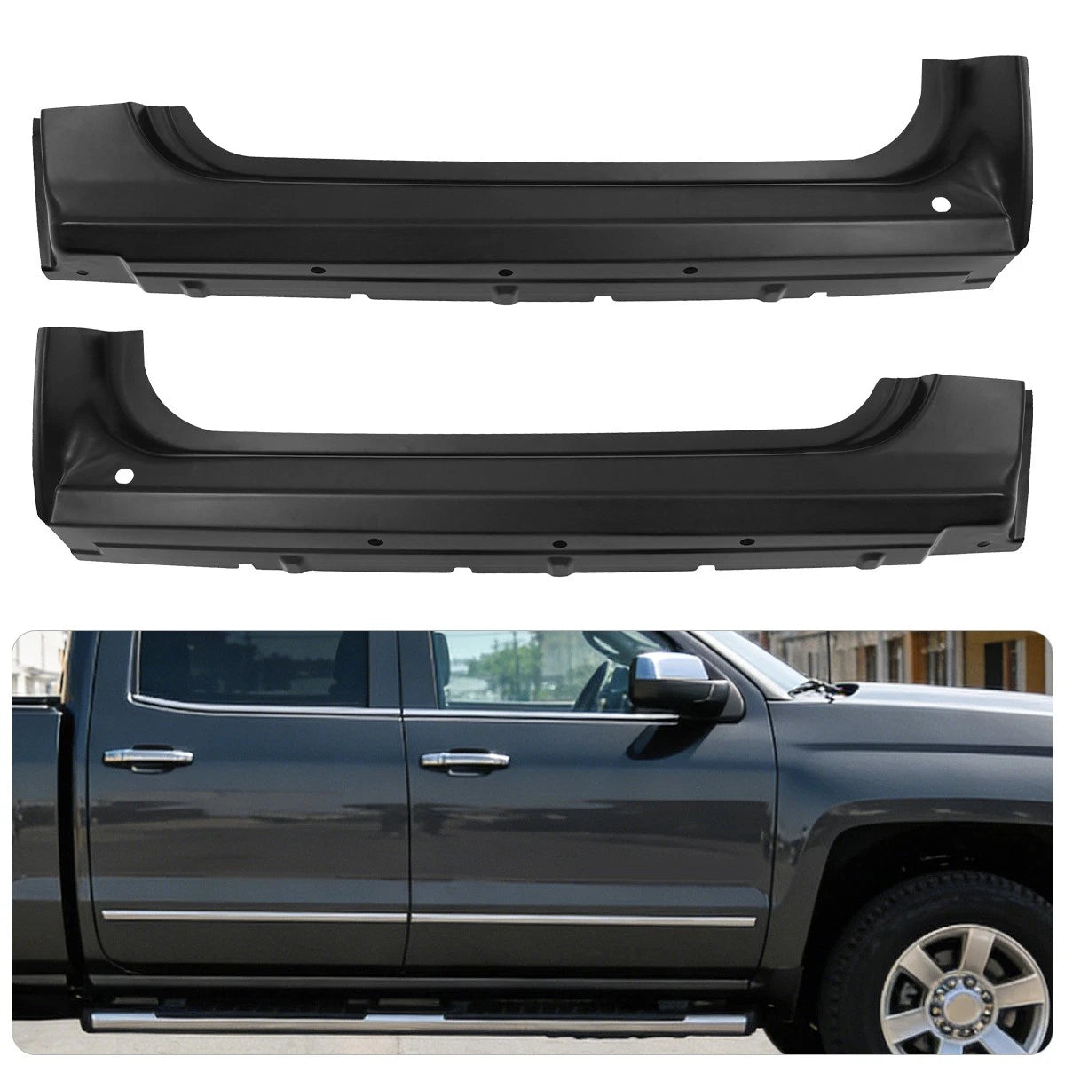 Outer Rocker Panels for Chevy Silverado Sierra 1500 (2007–2013)