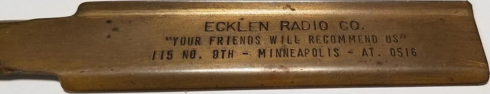 Ecklen Radio Company Vintage Letter Opener