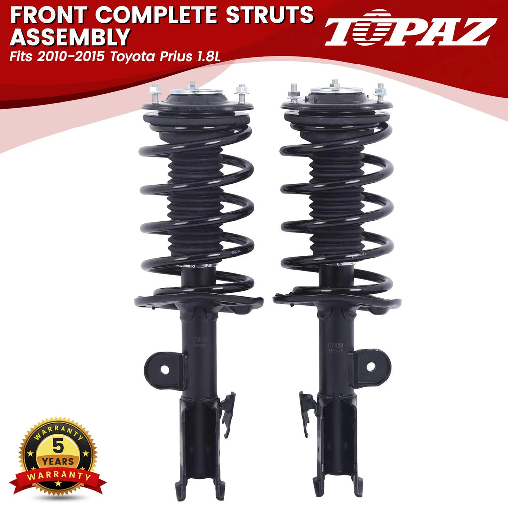 Pair Front Complete Struts with Coil Springs for Toyota Prius (2010–2015)