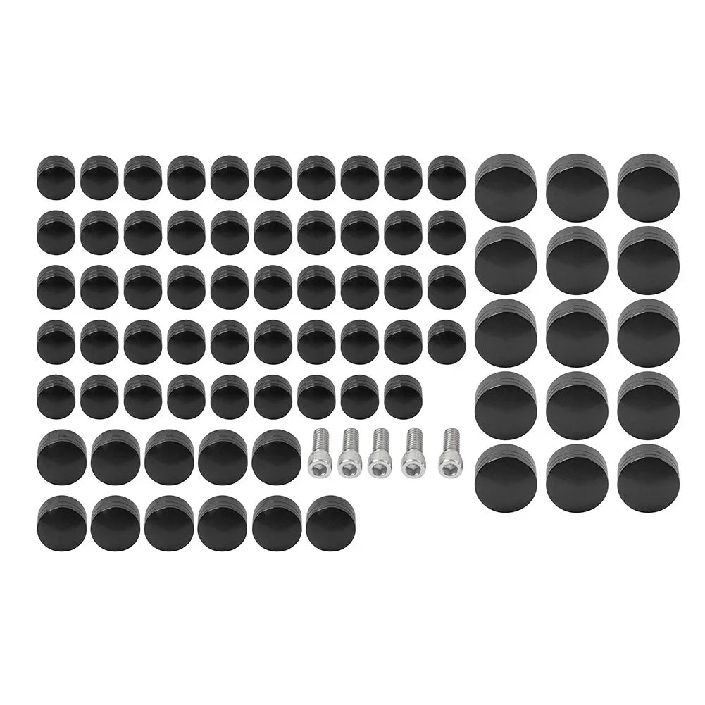 75X Black Engine Bolt Topper Caps for Harley Touring Road Street Glide (07-16)