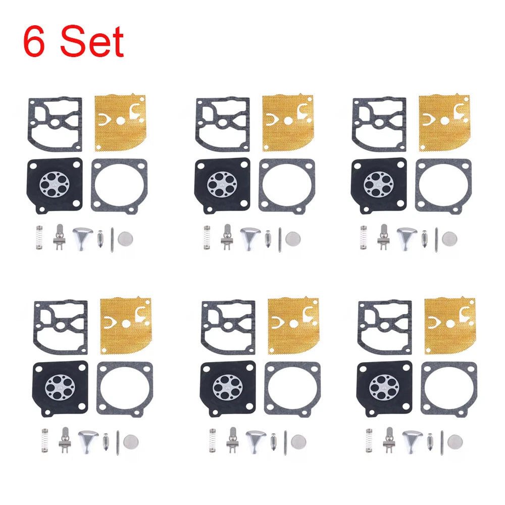 Set of 6 Carburetor Kits for Jonsered 2041 2045 2050 (ZAMA RB-45)