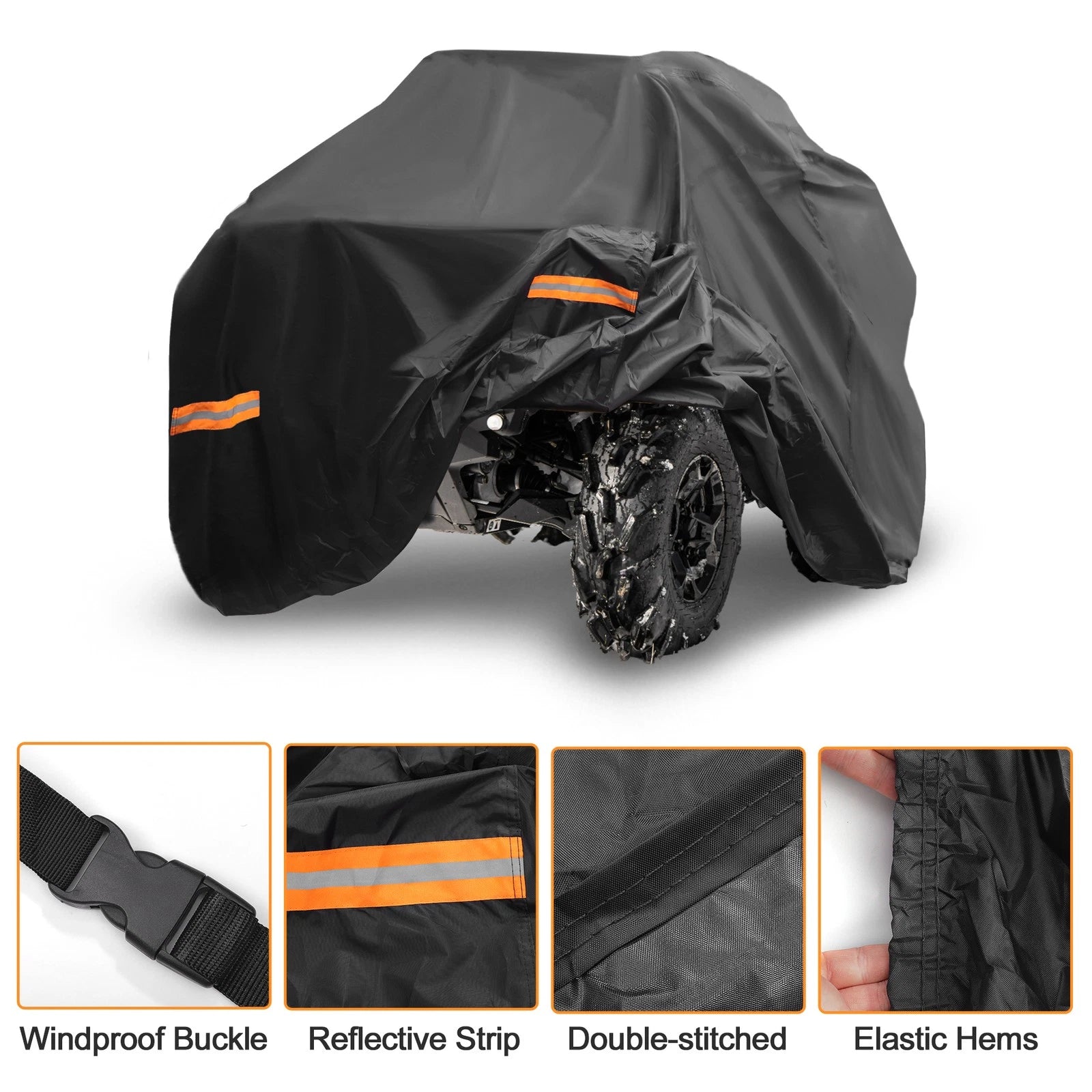 Waterproof ATV Cover for Honda Fourtrax Rancher (210D-PU, 84.65")