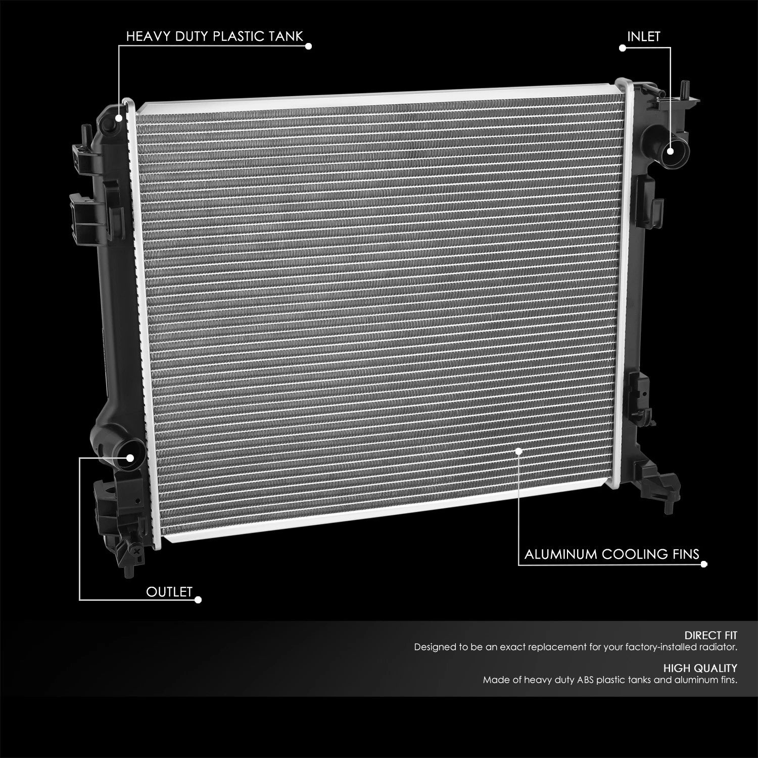 Aluminum Core Racing Cooling Radiator for Nissan Rogue Sport (2017–2022) DPI 13787
