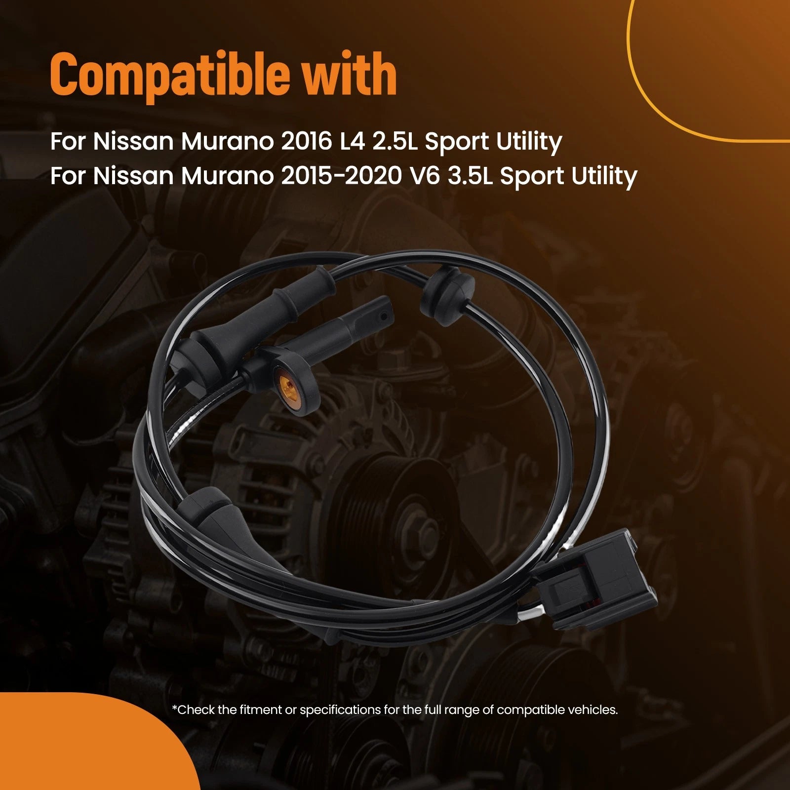 ABS Speed Sensor Set of 2 for Nissan Murano (2015–2020) 47910-5AA0A