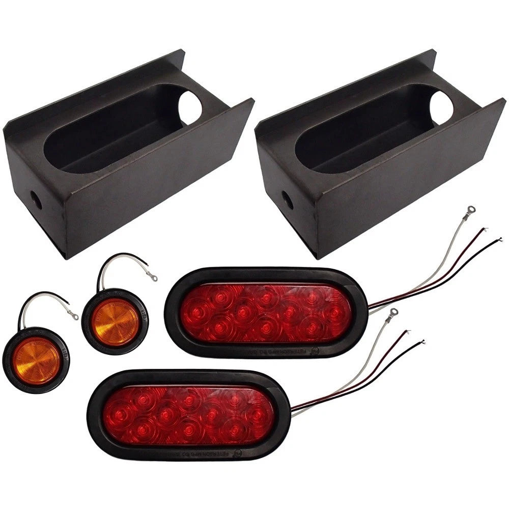 2 Steel Trailer Light Boxes for Universal Use (LED)
