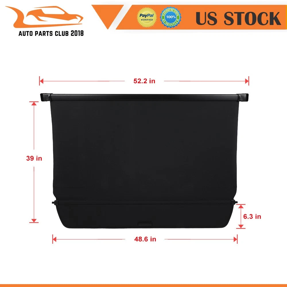 Rear Trunk Cargo Cover for Rivian R1S (2022–2024) - Black