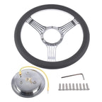 Steering Wheel Kit for GM 14" (1969–1994) - Billet Aluminum, 9 Hole, Horn Button