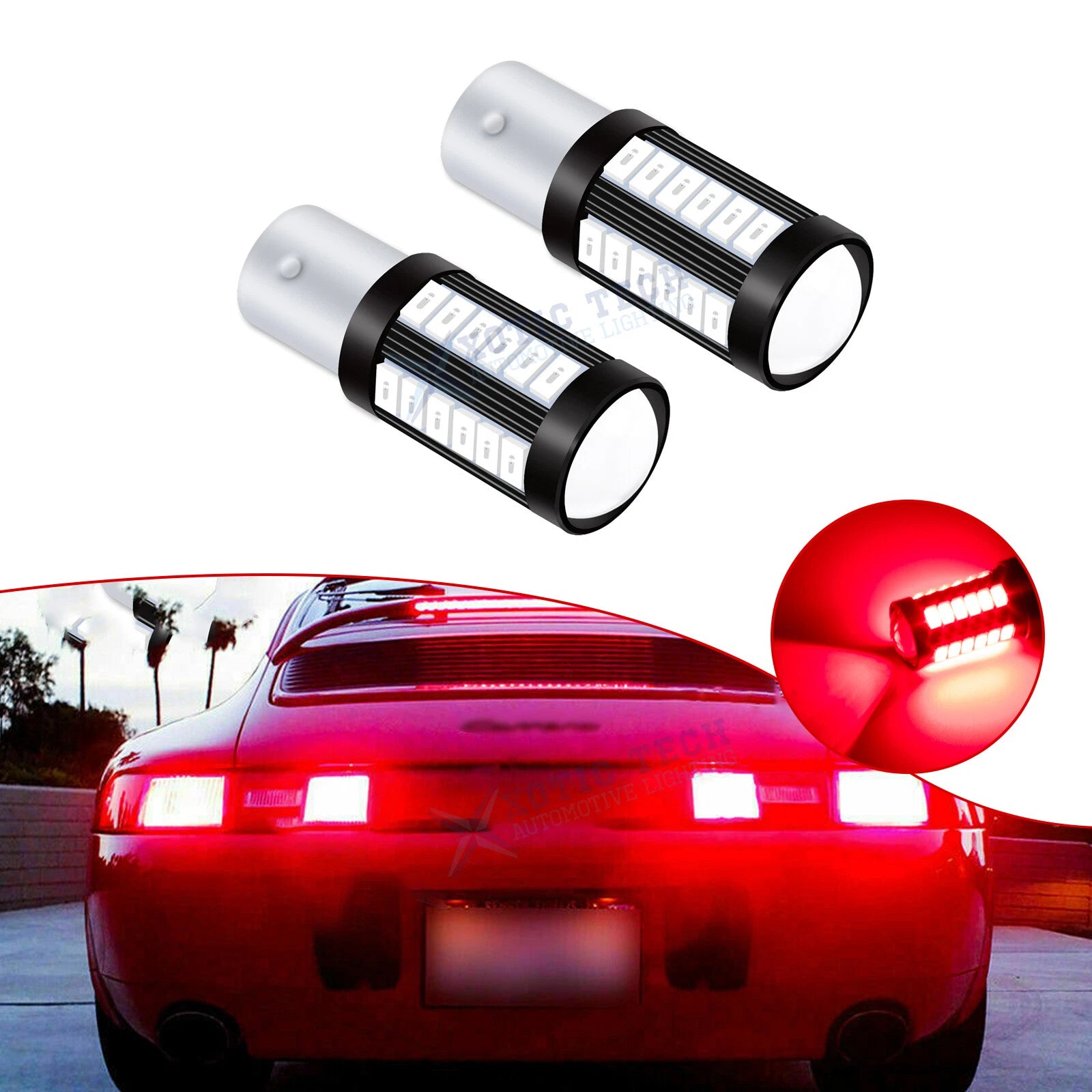 2Pcs Red LED 1156 3496 7527 Car Tail Brake Stop Reverse Backup Bulbs (2019–2024)