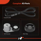 3X Serpentine Belt Drive Component Kit for Chevy Express GMC Savana (2003–2023)