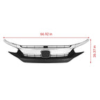 Front Upper Grille with Chrome Eyelid Molding for Honda Civic Sedan (2016–2018)