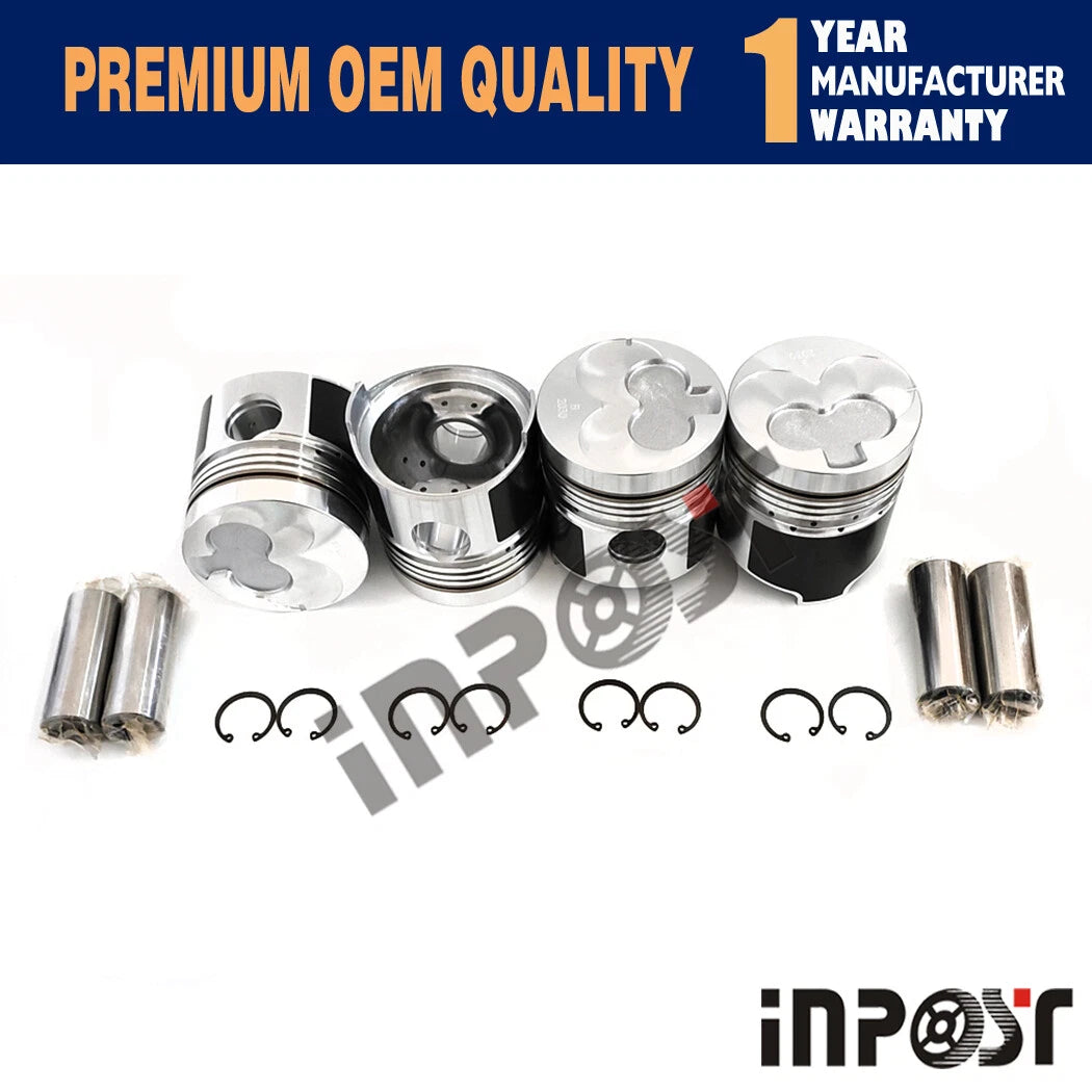 Set of 4 STD Piston Set (Pin & Clip) for Isuzu C240