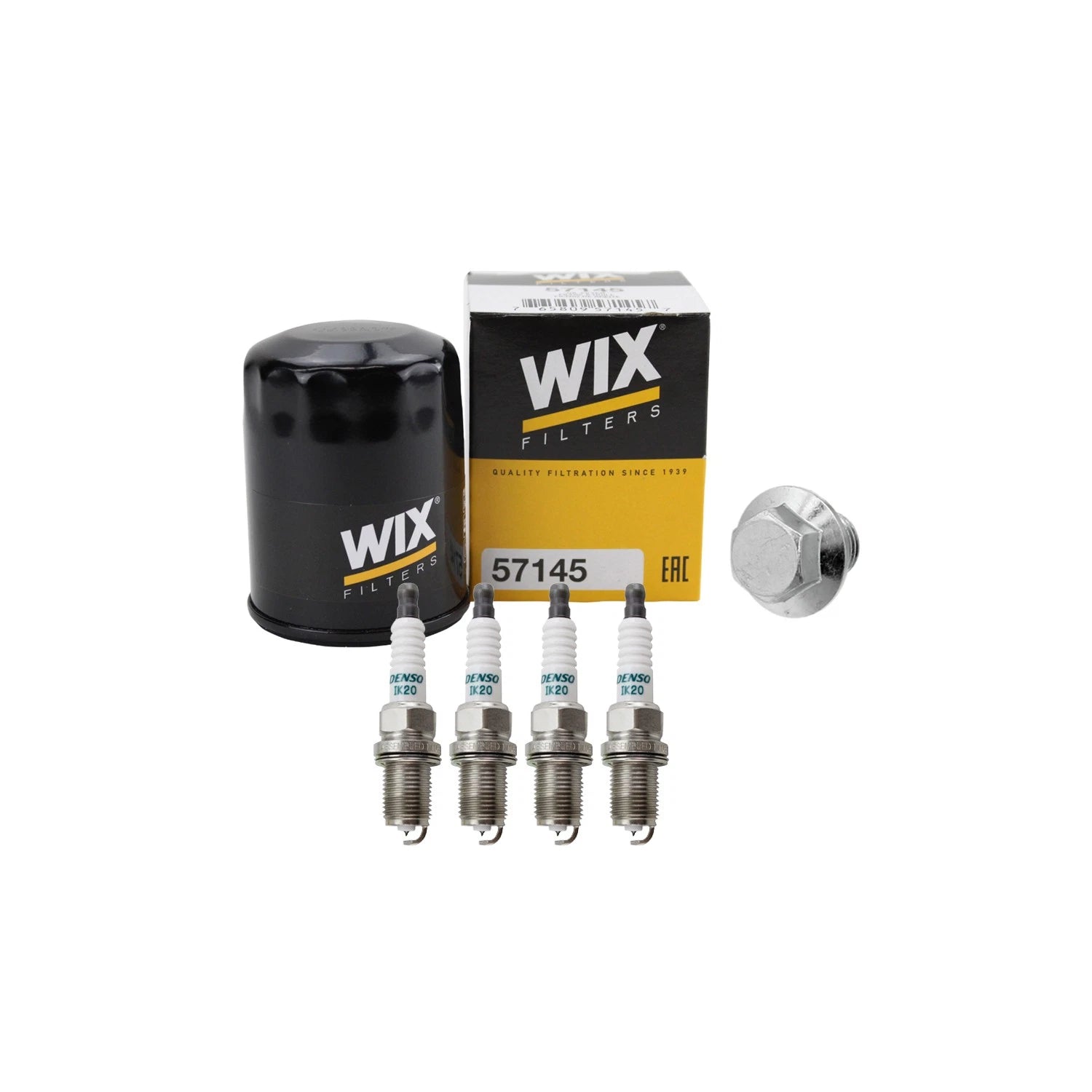 Set of 4 Iridium Power Spark Plugs & Wix Engine Oil Filter for Camry