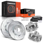 Front Drilled Brake Rotors Pads & Calipers for Toyota RAV4 Matrix (2019â2019)