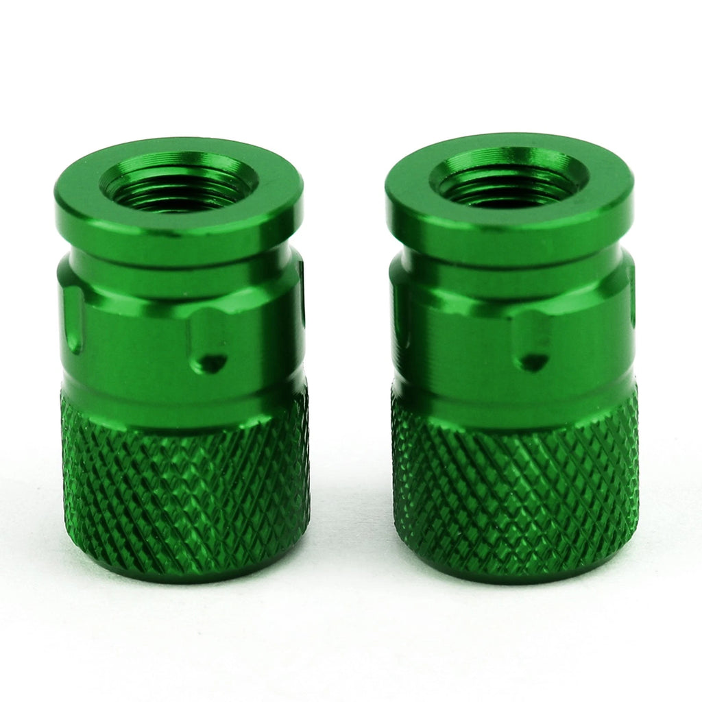 CNC Aluminum Green Anti-Theft Tire Valve Stem Caps for Motorcycle Car Truck Bike