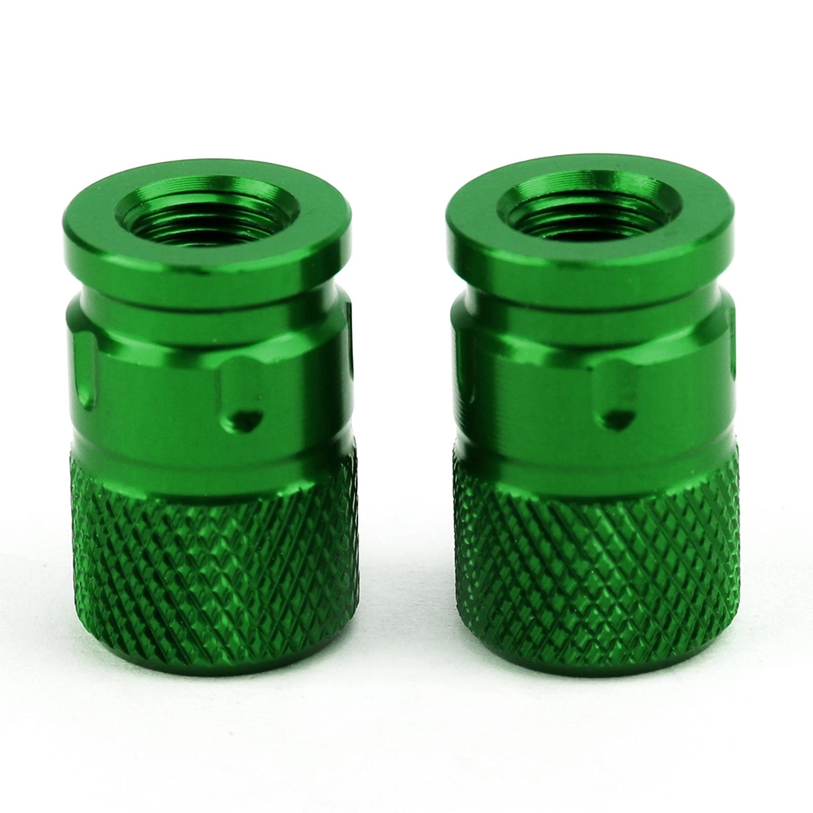 CNC Aluminum Green Anti-Theft Tire Valve Stem Caps for Motorcycle Car Truck Bike